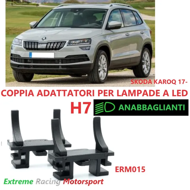 Xtreme Racing Accessori per Illuminazione LED ERM015 adattatori H7 Skoda Karoq 2 pezzi