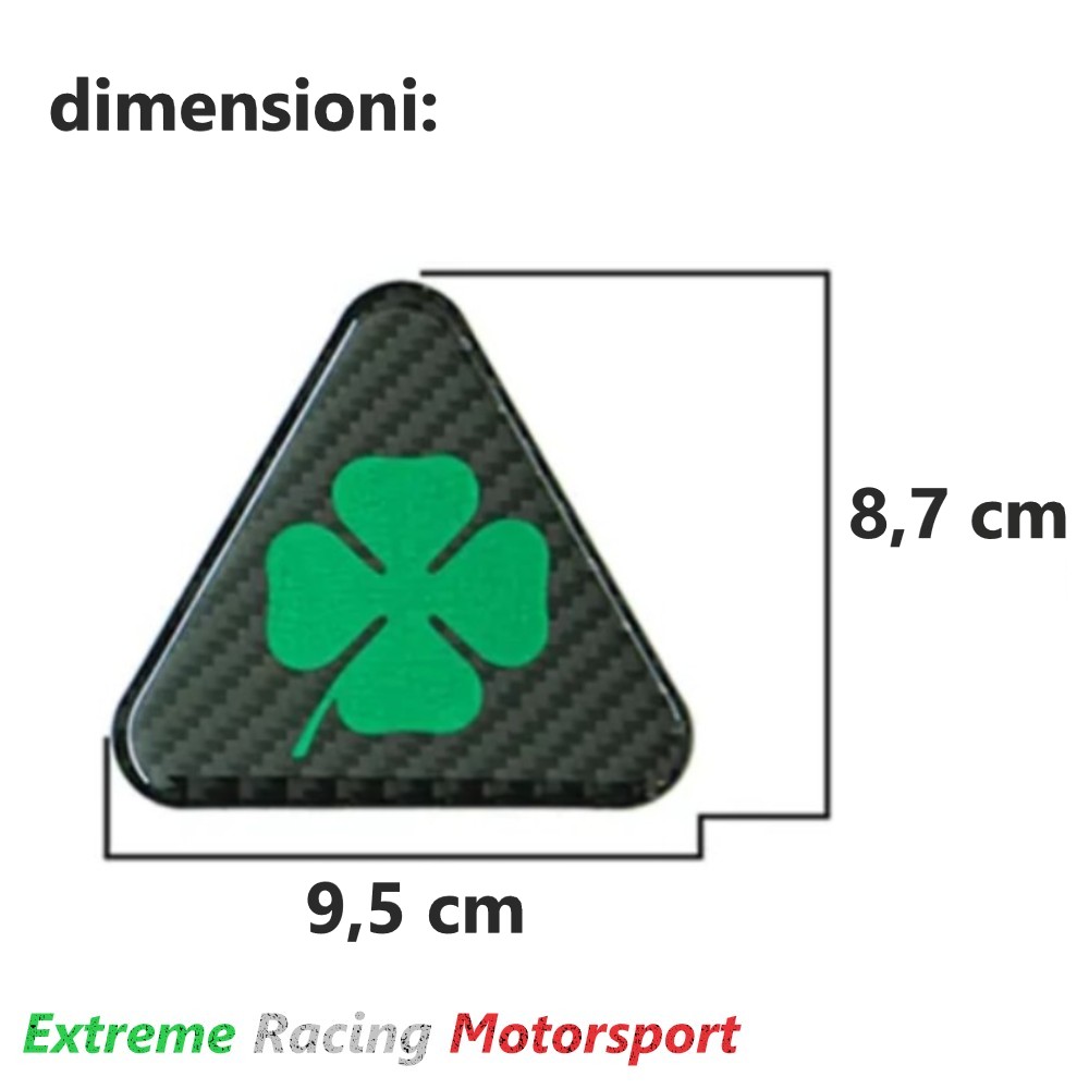 Xtreme Racing Quadrifoglio stemmi resina Carbon Look coppia 9,5x8,7 cm