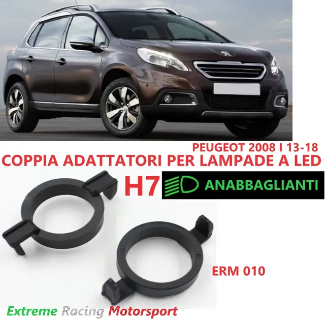 Xtreme Racing Accessori per Illuminazione LED ERM010 adattatori portalampade H7 Peugeot 2008 I 13-18 coppia