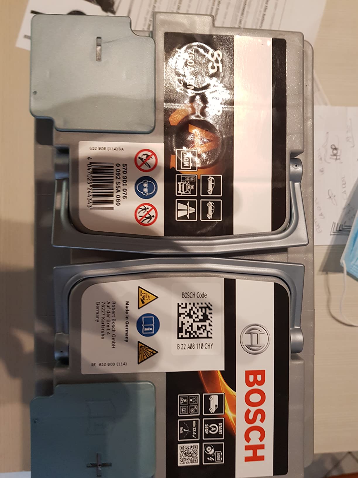 Bosch Batterie S5A08 batteria AGM 70 Ah 760 A Start&Stop