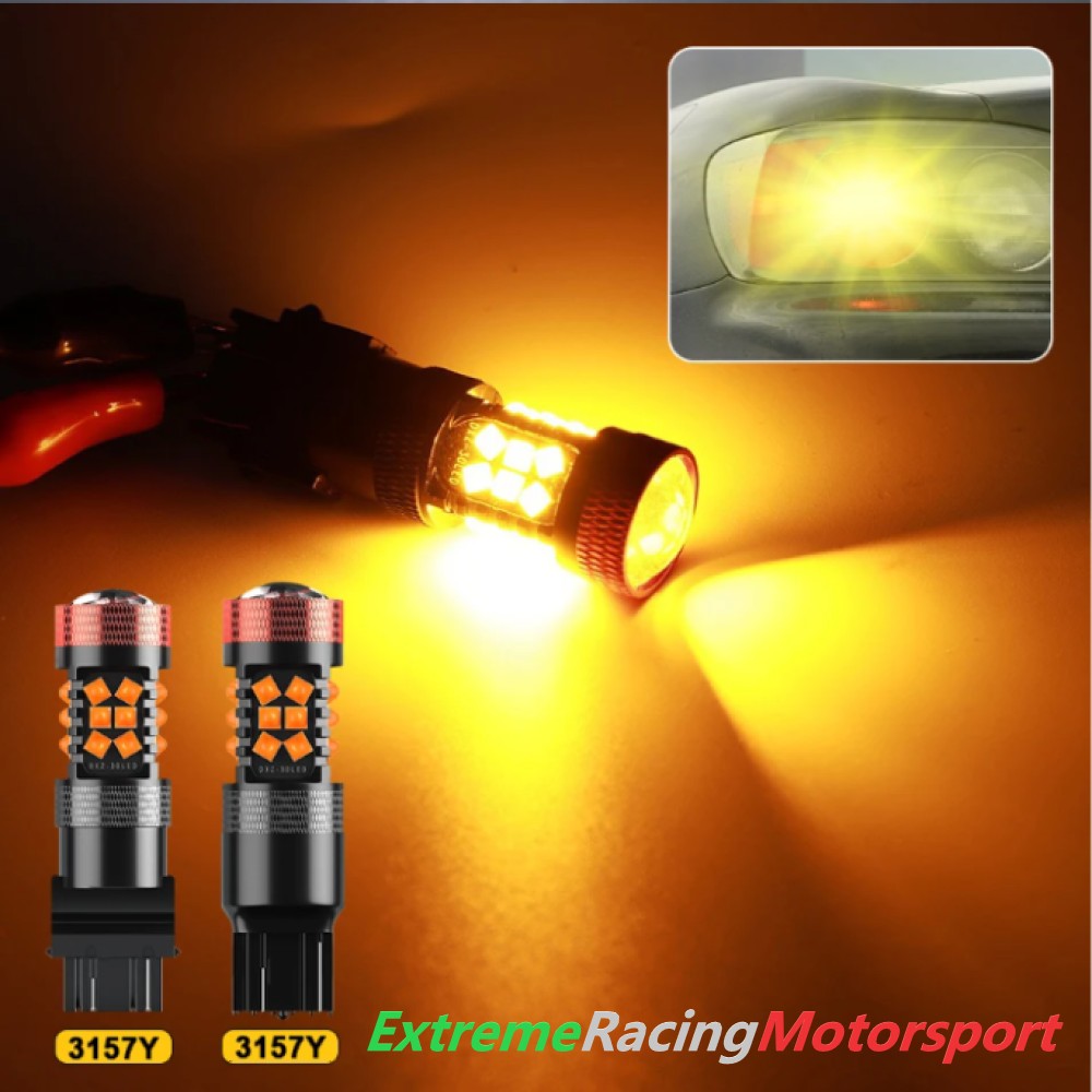 Xtreme Racing Lampadine LED ERM CT T25 3157 P27/7W Arancione CANBUS 12 V 2 pezzi