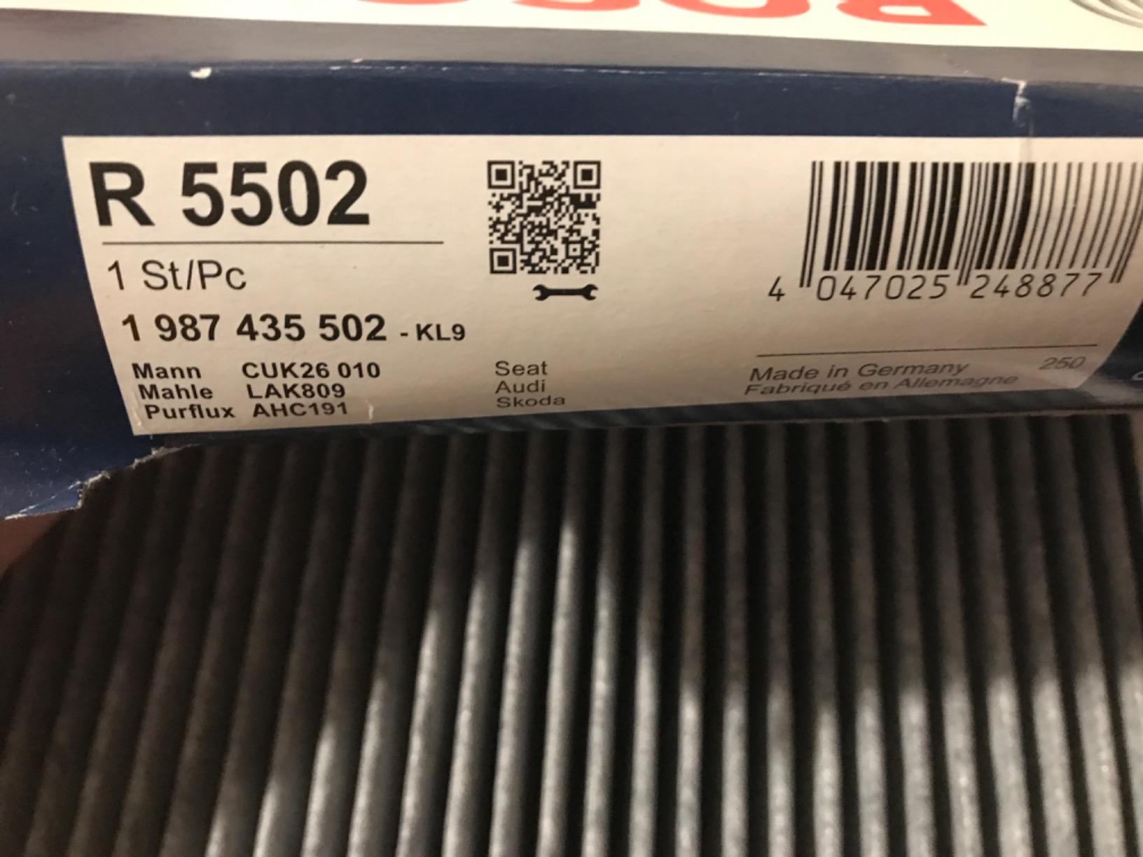 Bosch HCP Filtri 1987435502 filtro abitacolo a carboni attivi