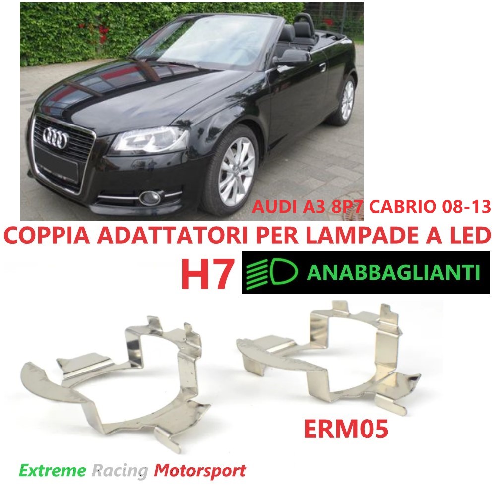 Xtreme Racing Accessori per Illuminazione LED ERM005 Audi A3 8P7 Cabrio 08-13 adattatori H7