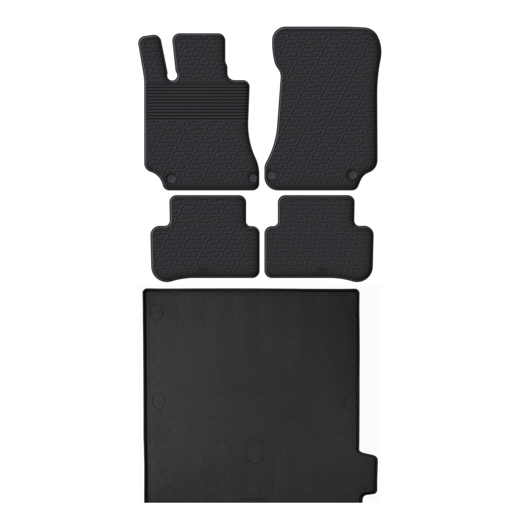 Travall Bundles Mercedes E-Class Rubber Boot Liner and Rubber Car Mats protezione interni 2013-2016