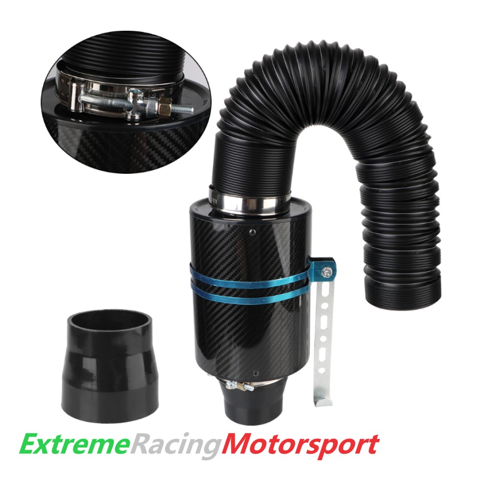Xtreme Racing Filtri Aria Filtro Aria Aspirazione Diretta in Carbonio ERM Bianco 76 mm lavabile