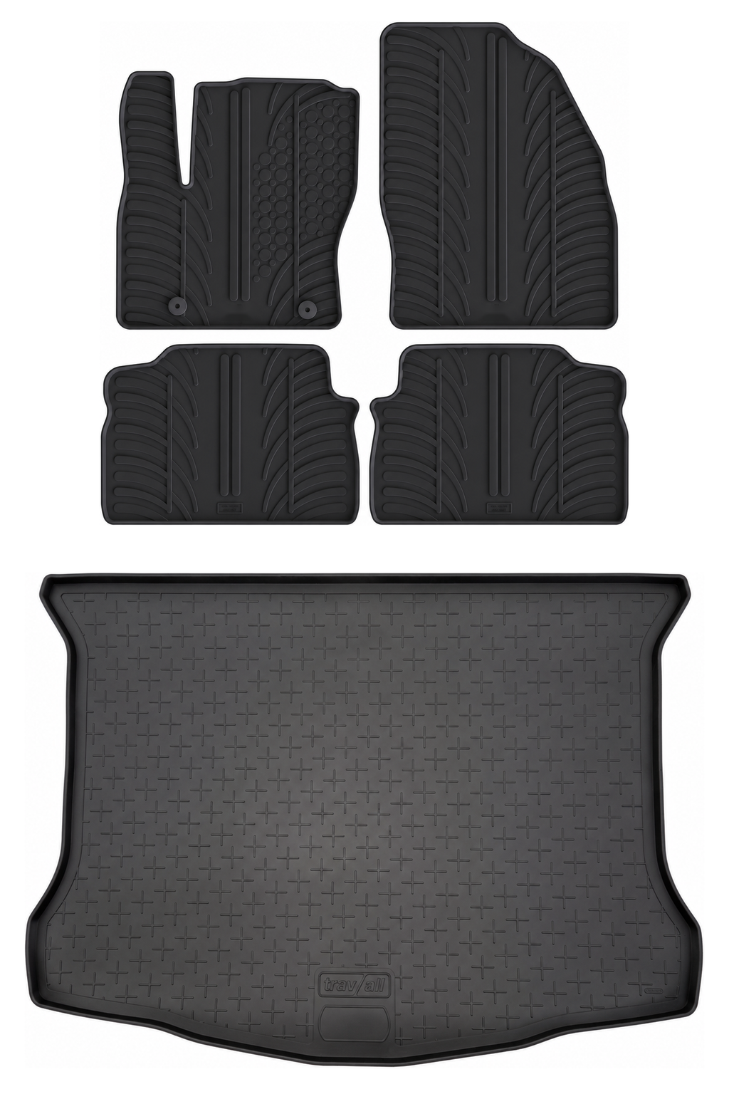 Travall Bundles Ford Kuga Rubber Boot Liner and Rubber Car Mats Bundle 2008-2012 kit gomma