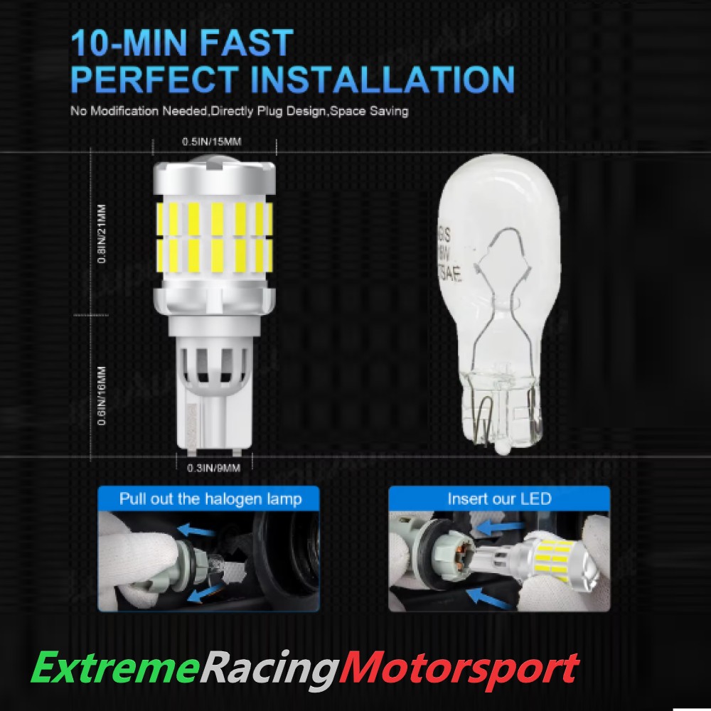 Xtreme Racing Lampadine LED T15 W16W lampadina retromarcia 12 V bianca