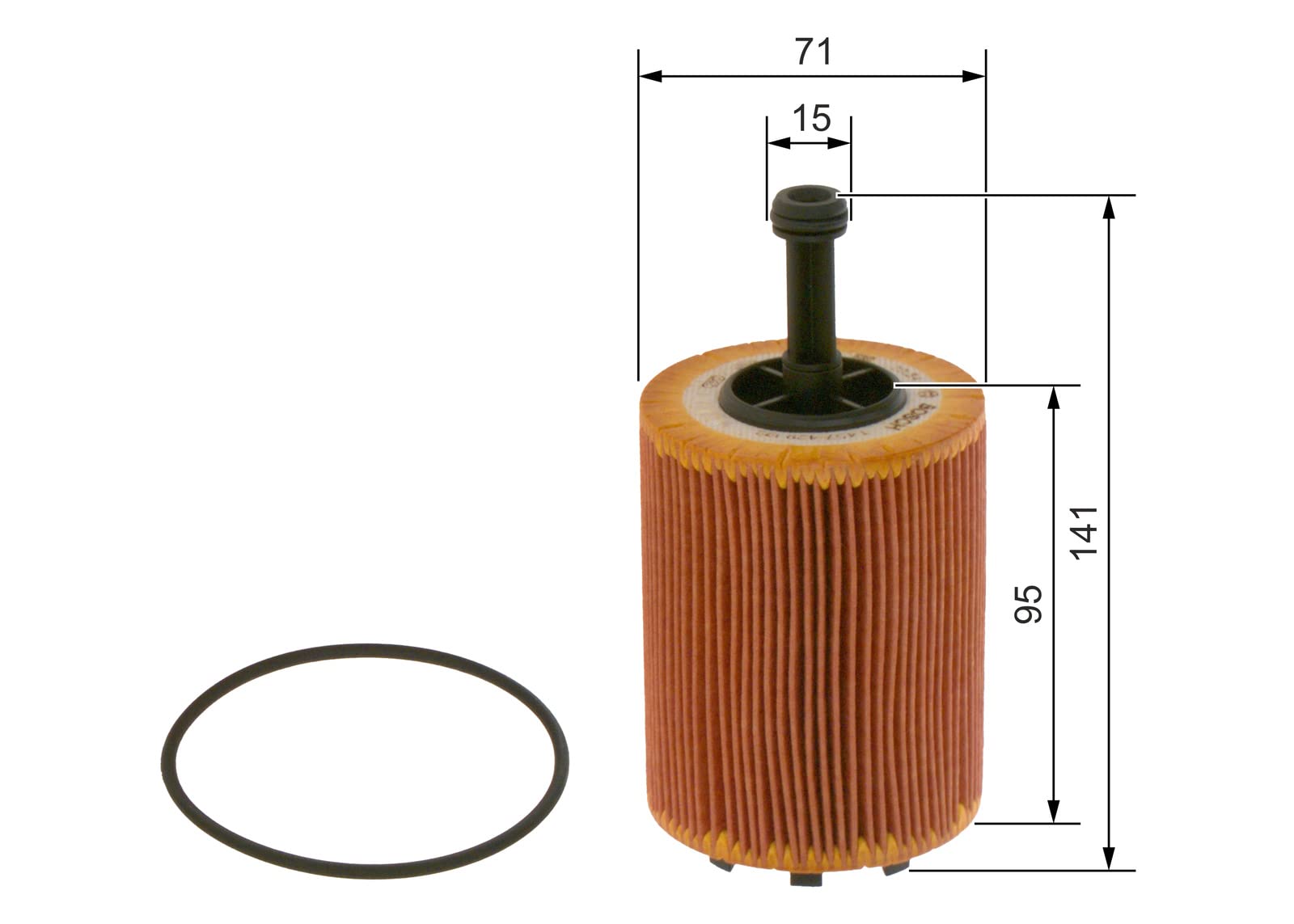 Bosch Filtri 1457429192 filtro olio motore 70,5 x 140,5 mm