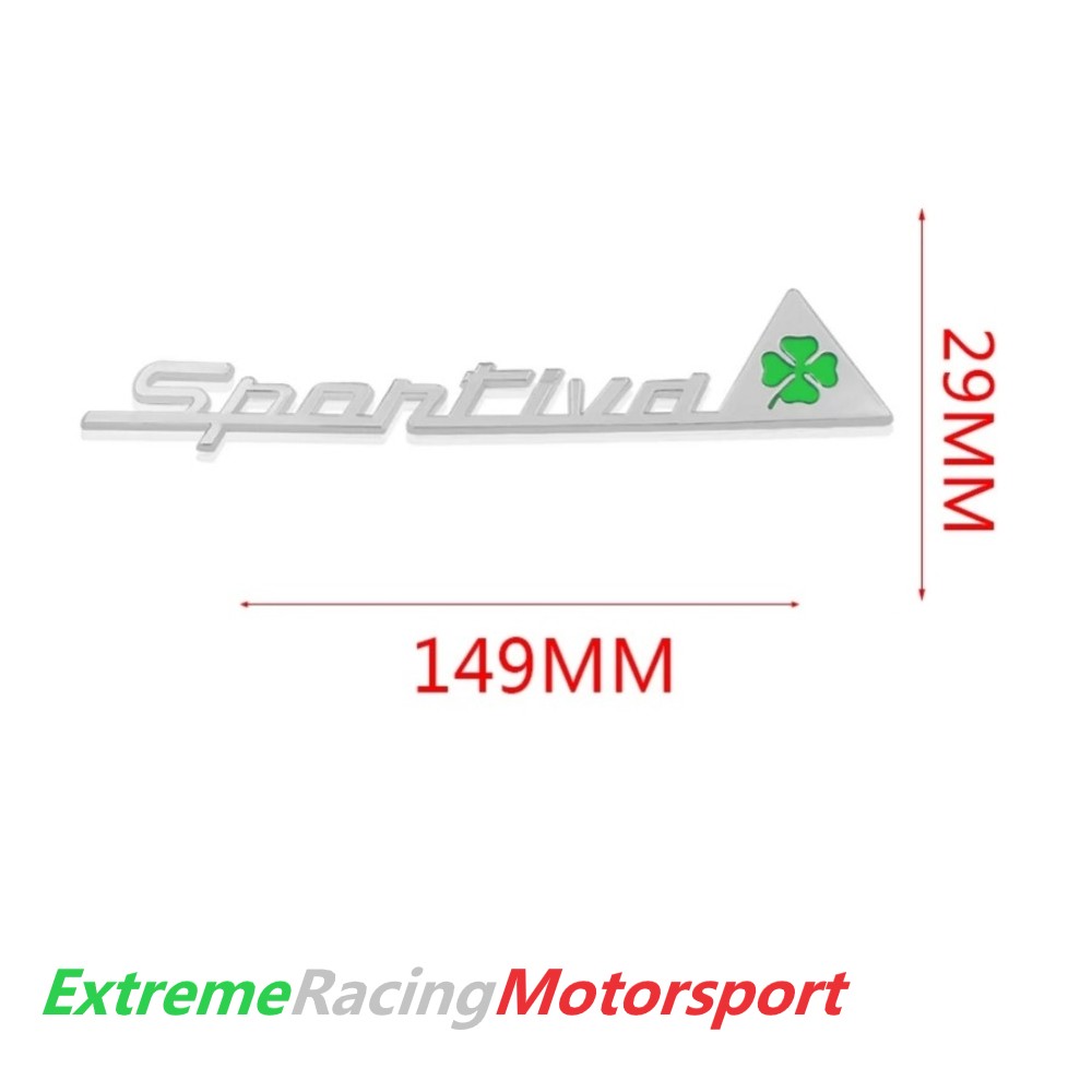 Xtreme Racing Decorazioni Auto e Adesivi Stemma in Metallo Cromato Sportiva Quadrifoglio Verde 14,9 x 2,9 cm
