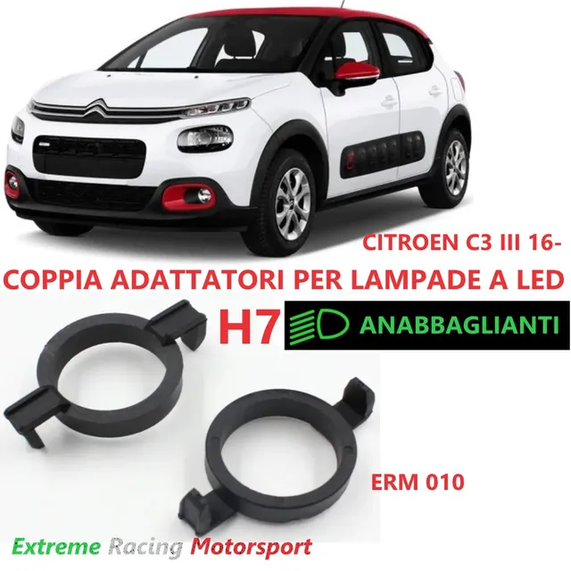 Xtreme Racing Accessori per Illuminazione LED ERM010 Citroen C3 III 16- adattatori H7