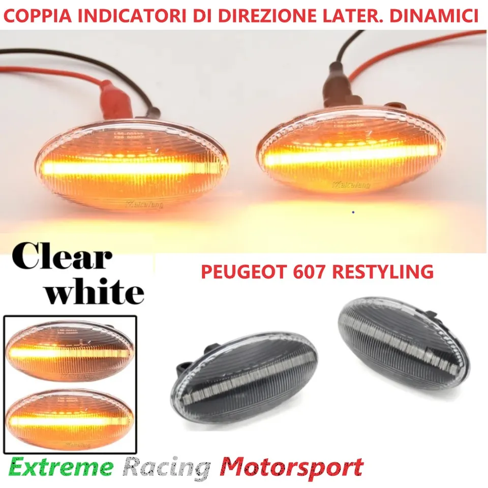 Xtreme Racing Indicatori di Direzione LED Peugeot 607 Restyling 04-11 indicatori dinamici coppia fumé
