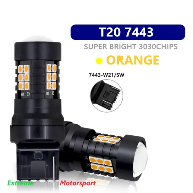 Xtreme Racing Lampadine LED ERM T20 7443 frecce arancioni 21/5W coppia