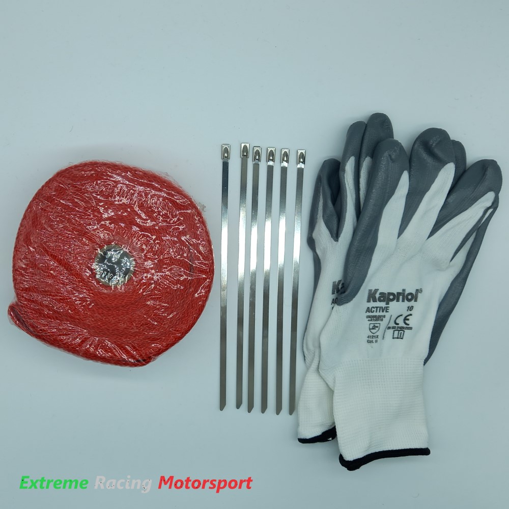 Xtreme Racing Impianto Carburante e Regolatori di Pressione Benda Termica 10 m rossa per scarico
