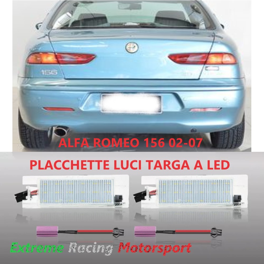 Xtreme Racing Accessori per Illuminazione LED Placchette Luci Targa Alfa Romeo 156 97-05 LED bianche