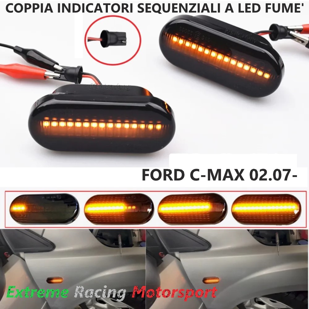 Xtreme Racing Indicatori di Direzione LED Ford Focus II 04-07 frecce dinamiche fumè, coppia