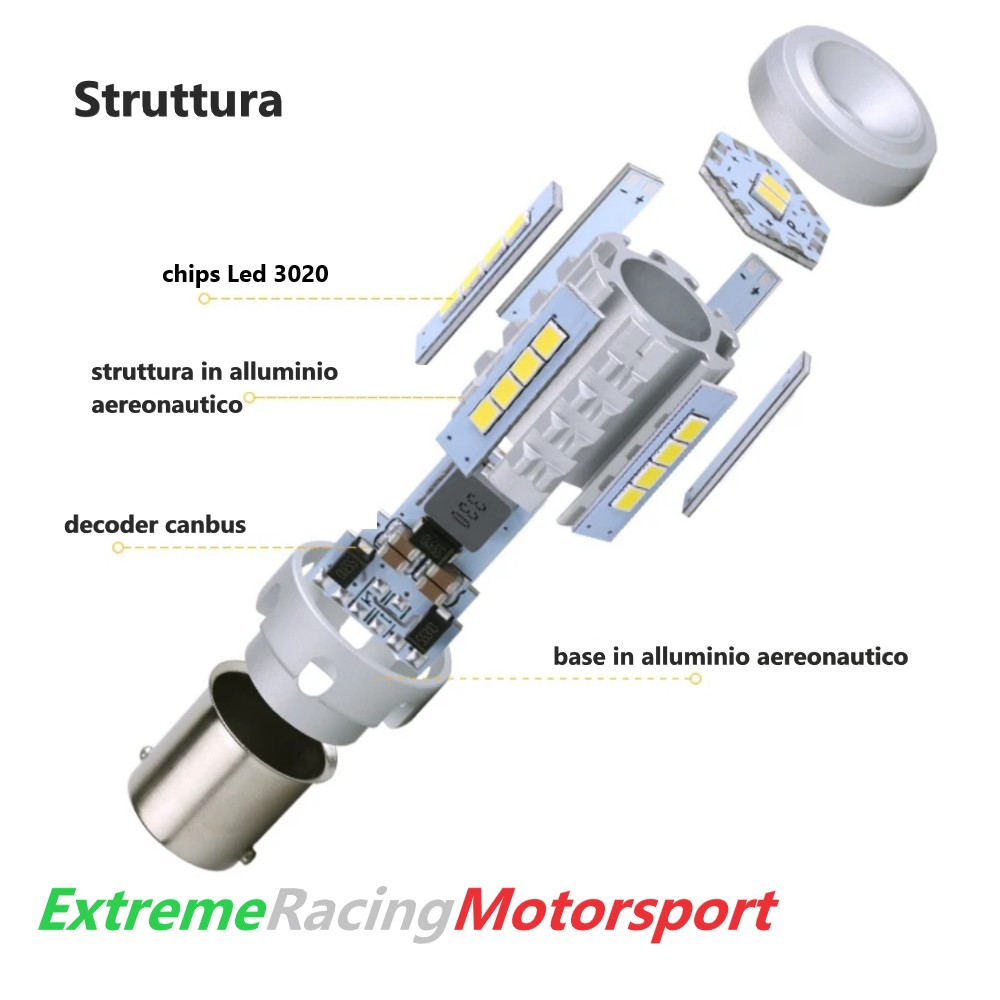 Xtreme Racing Lampadine LED BA15S P21W EXTREME retromarcia bianca