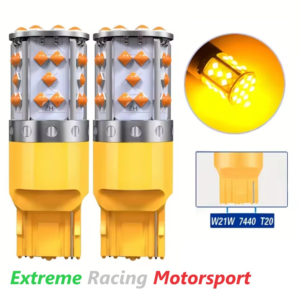 Xtreme Racing Lampadine LED ERM T20 7440 35 CPS LED lampadine frecce arancioni 2 pezzi