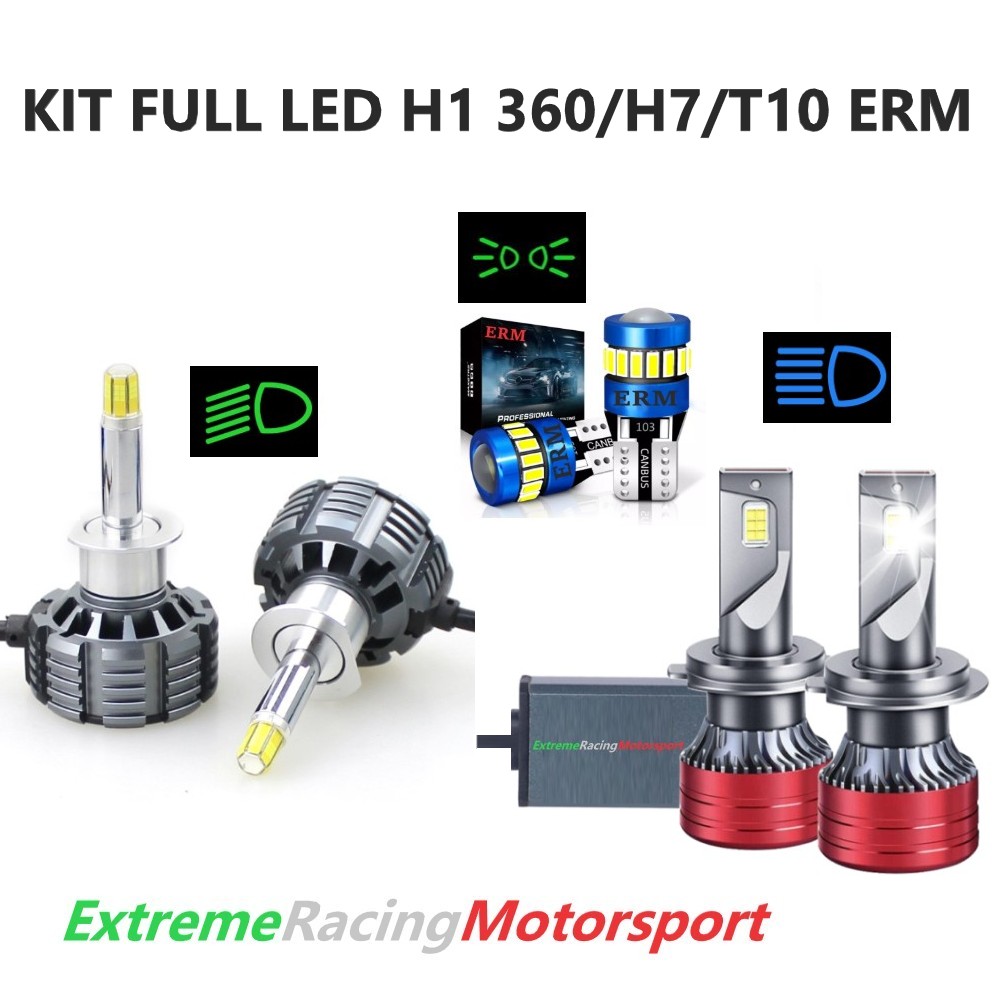 Xtreme Racing Kit Illuminazione LED Lampade FULL LED T10/H1 360° 20K/H7 6000K