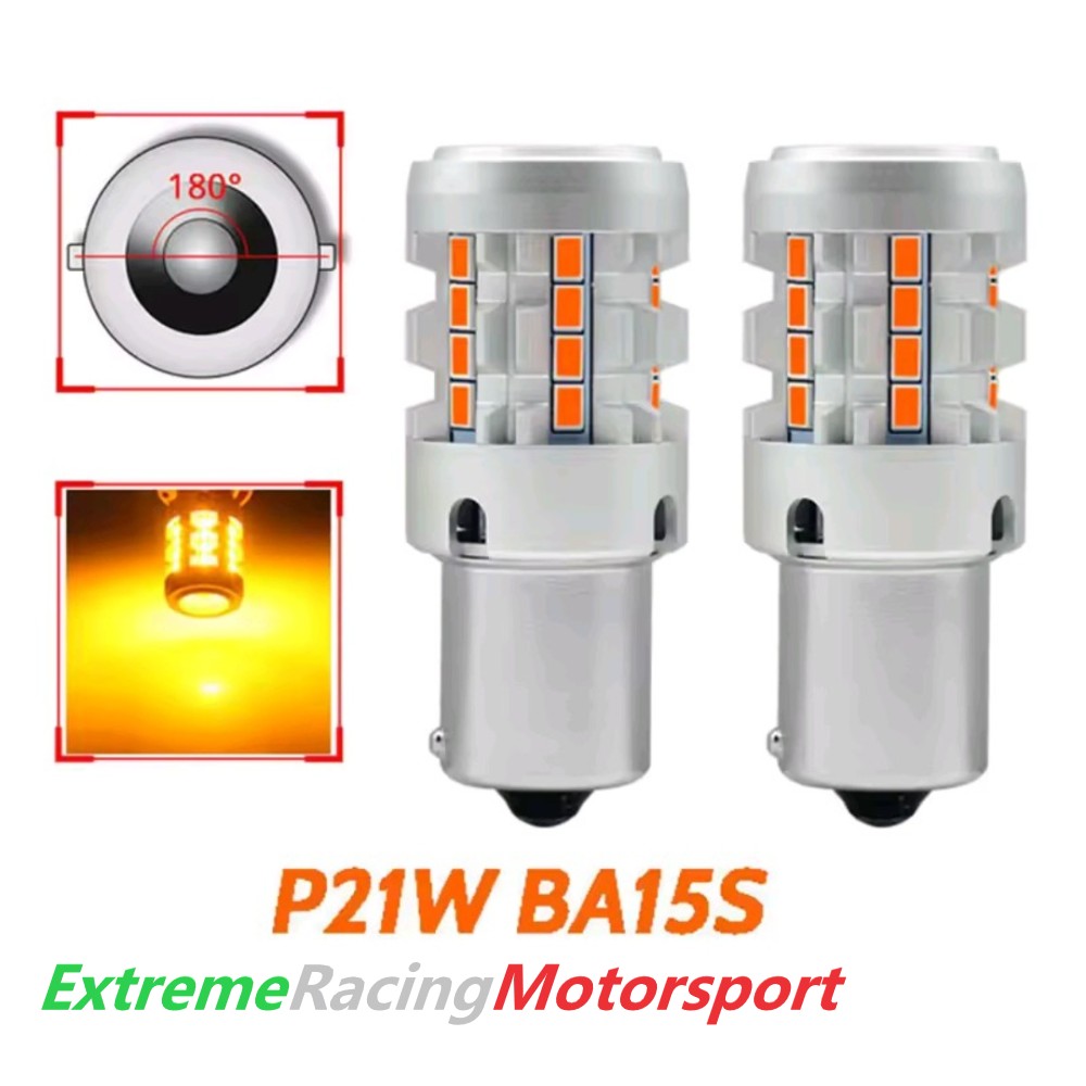 Xtreme Racing Lampadine LED Extreme Vision BA15S P21W arancioni 2 pezzi CANBUS