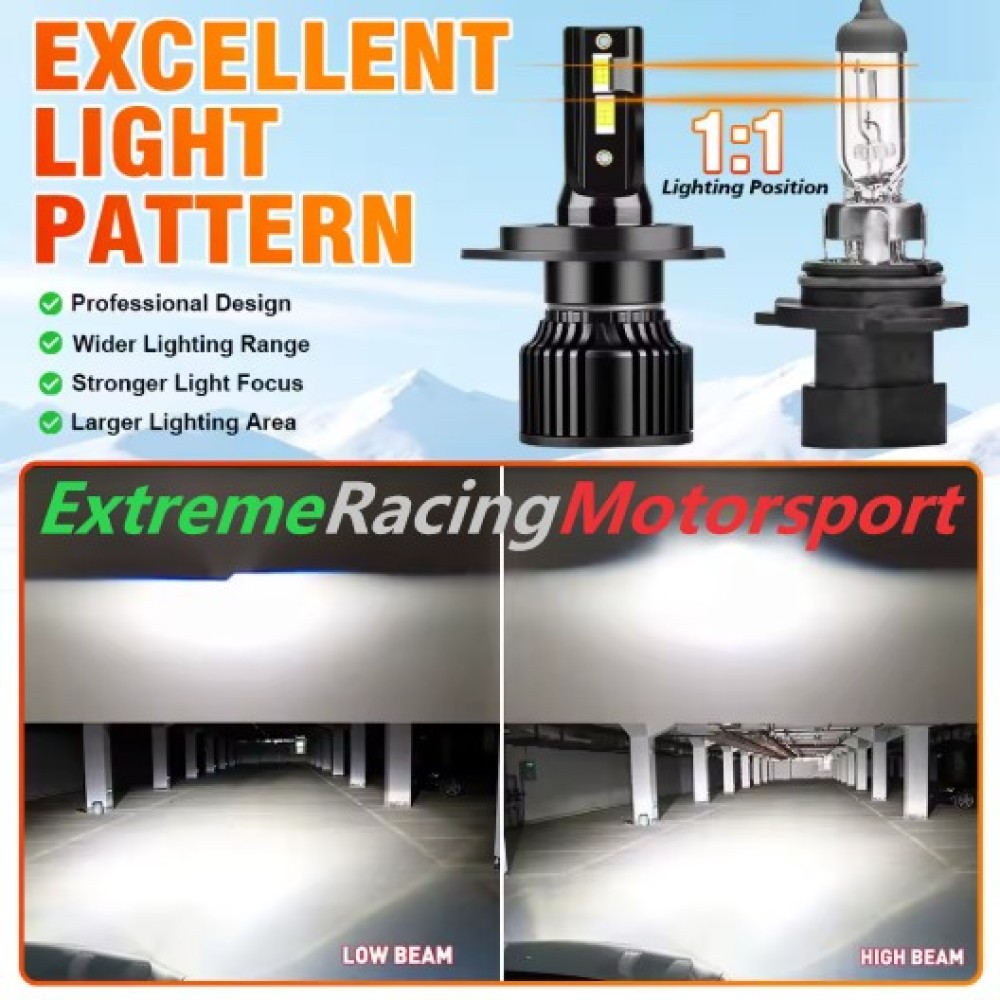 Xtreme Racing Lampadine LED ERM Black Edition H4 lampadine 6000K