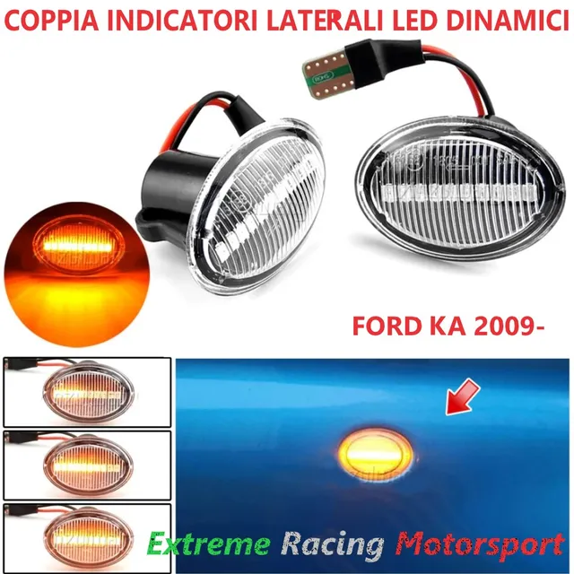 Xtreme Racing Indicatori di Direzione LED Indicatori direzione Led Dinamici Ford KA 09- Cristal Fumè