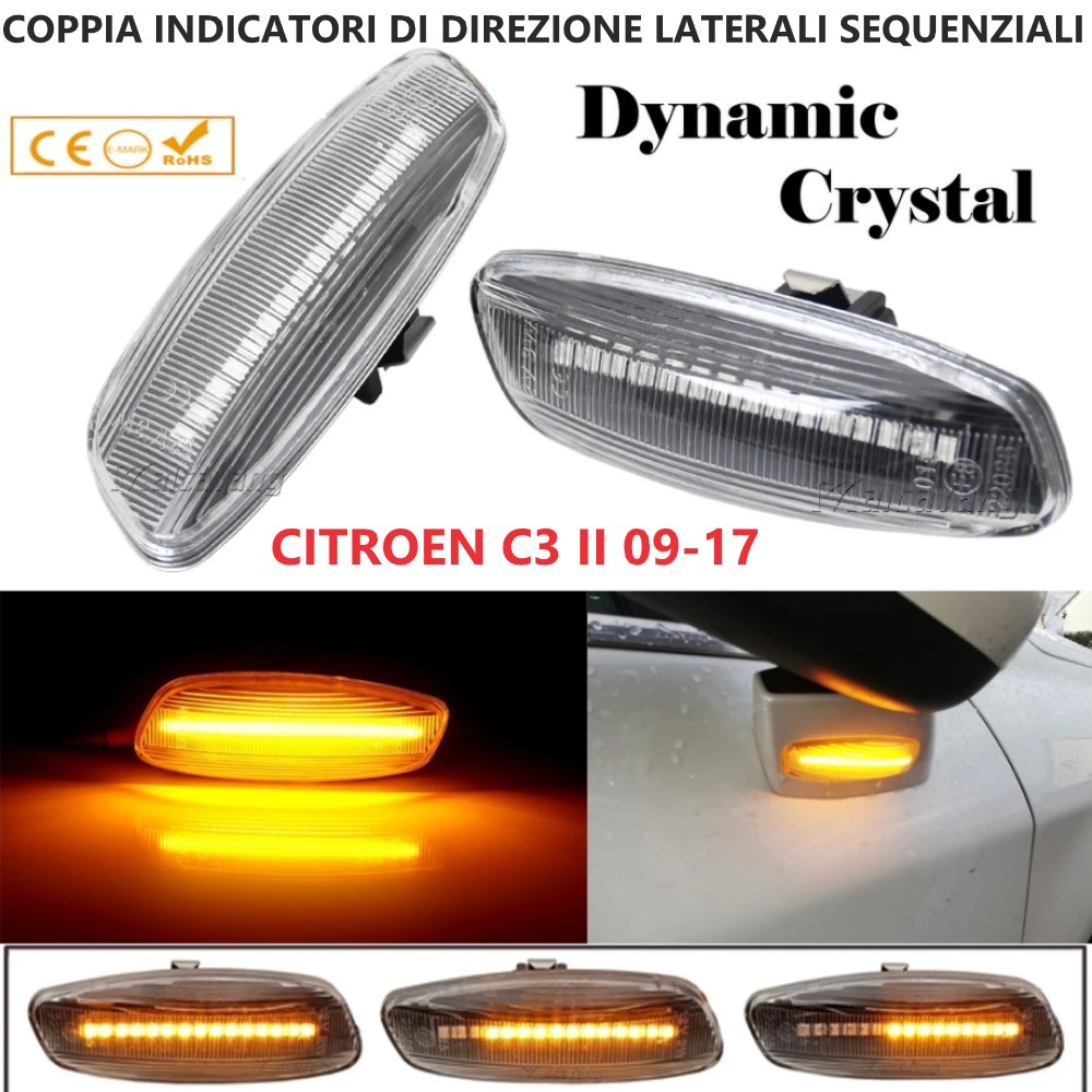Xtreme Racing Indicatori di Direzione LED Citroen C3 II 09-17 frecce dinamiche coppia fumé