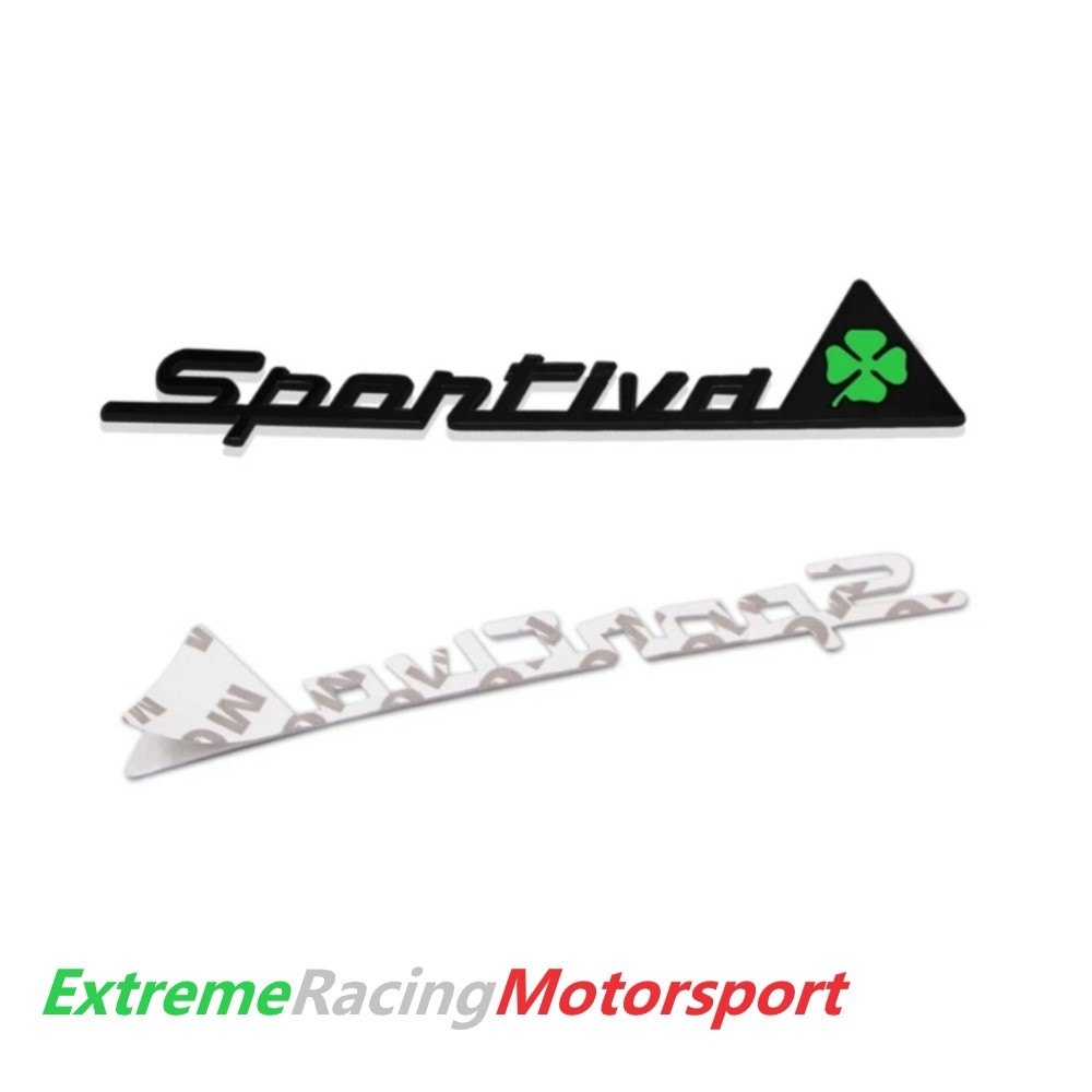 Xtreme Racing Decorazioni Auto e Adesivi Stemma in Metallo Black Sportiva Quadrifoglio Verde