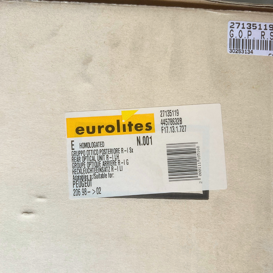 Sara Autoricambi Fanaleria 27135119 Eurolites fanale posteriore SX Peugeot 206 98-05