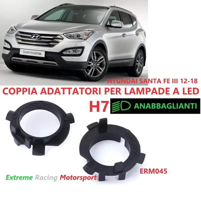 Xtreme Racing Accessori per Illuminazione LED Hyundai Santa Fé III ERM045 adattatori H7 coppia