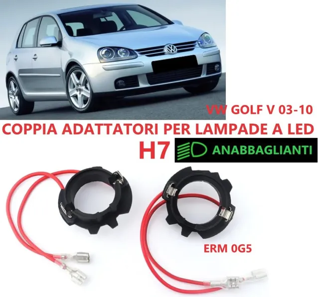 Xtreme Racing Accessori per Illuminazione LED ERM0G5 adattatori H7 coppia ABS