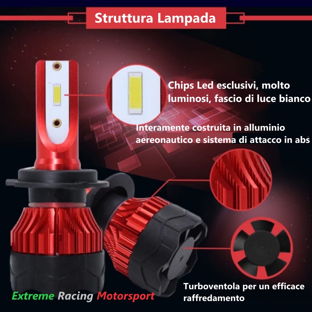 Xtreme Racing Lampadine LED ERM K5 lampadine auto 6500K 16000 lumen