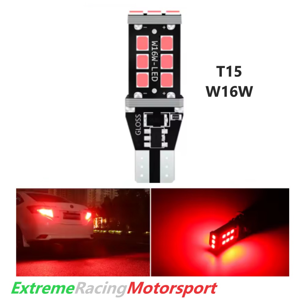 Xtreme Racing Lampadine LED T15 W16W lampadina rossa 1 pezzo CANBUS