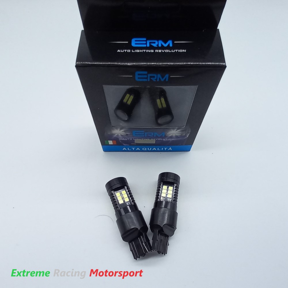 Xtreme Racing Lampadine LED ERM T20 7440 W21W 35 CPS LED bianco ghiaccio