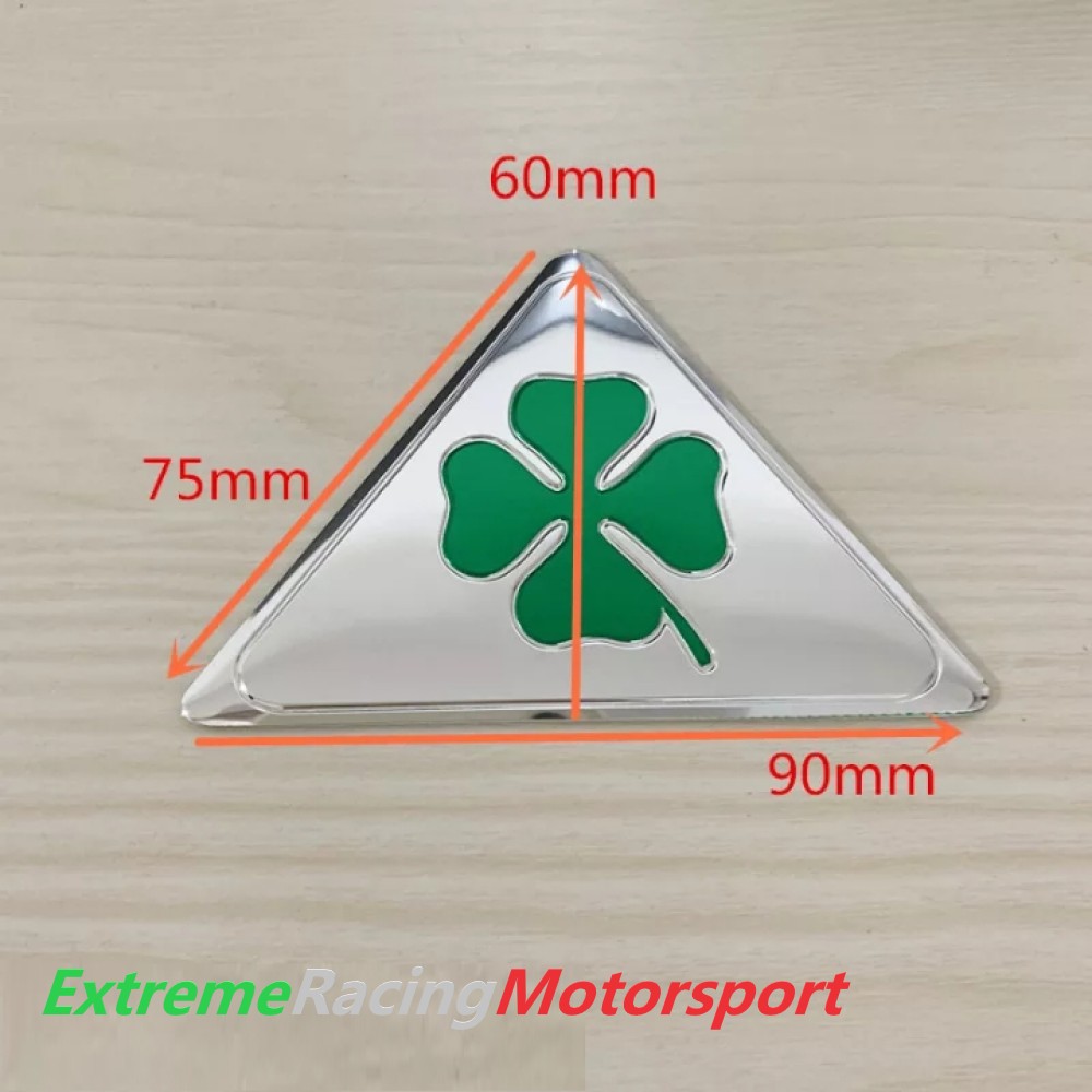 Xtreme Racing Decorazioni Auto e Adesivi stemmi alluminizzati Quadrifoglio Verde 9 cm