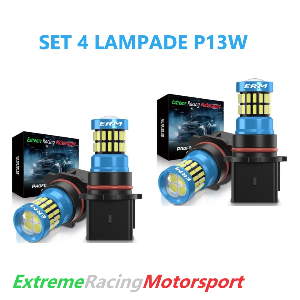 Xtreme Racing Lampadine LED ERM P13W 3030/4014 lampadine P13W 4 pezzi bianco ghiaccio CANBUS