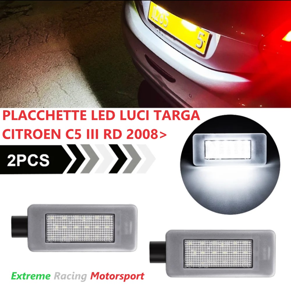 Xtreme Racing ERM PLLED placchette LED luci targa Citroen C5 II coppia
