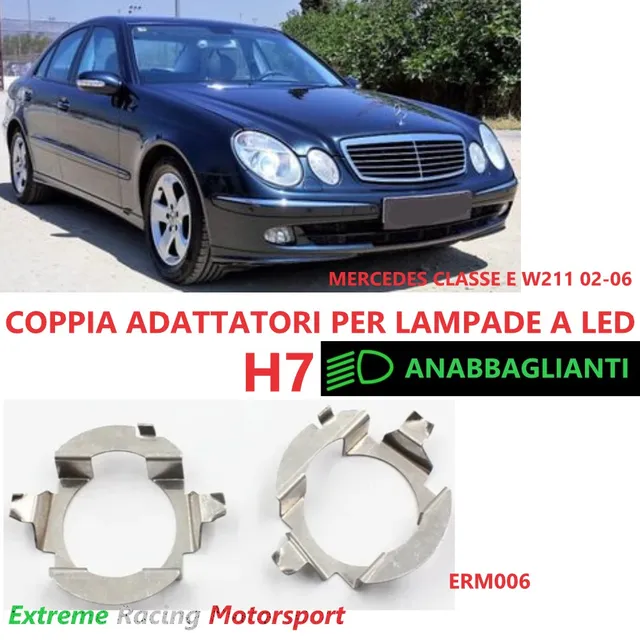 Xtreme Racing Accessori per Illuminazione LED Adattatori Portalampade ERM006 Mercedes Classe E W211 02-06 H7