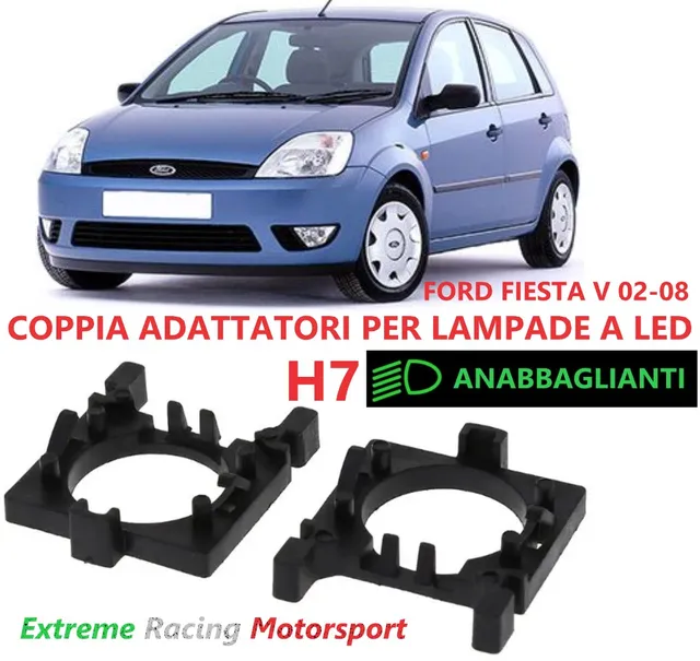 Xtreme Racing Accessori per Illuminazione LED ERM013 Ford Fiesta V 02-08 adattatori H7 coppia