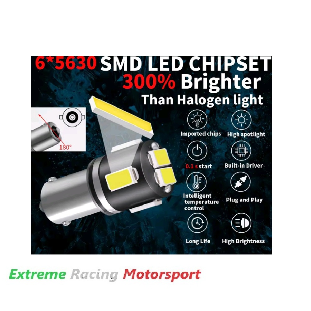 Xtreme Racing Lampadine LED Lampadine Led Luci Targa BA9S 6L, coppia bianco CANBUS