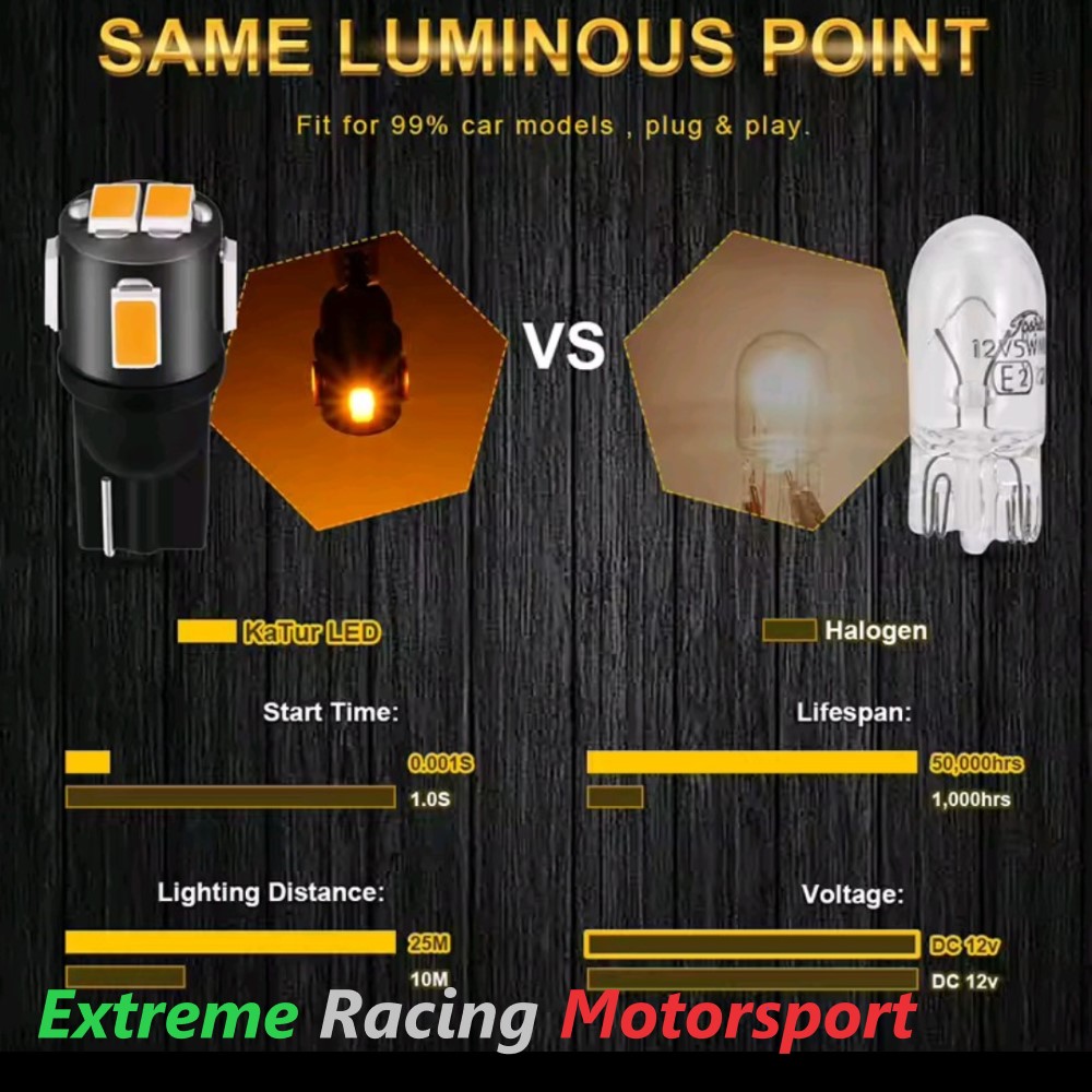Xtreme Racing Lampadine LED ERM 6L Led T10 w5w Orange lampadine arancioni CANBUS coppia