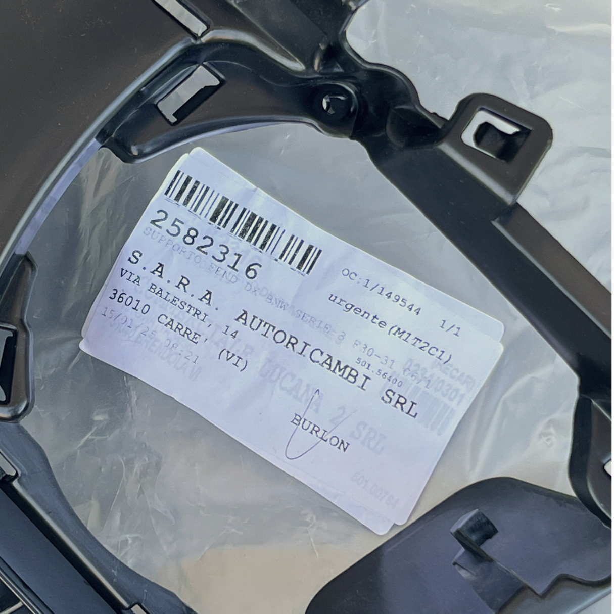 Sara Autoricambi Carrozzeria 51117386362 supporto fendinebbia destro BMW Serie 3