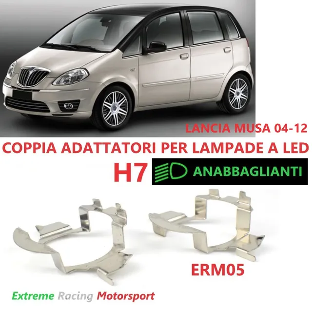 Xtreme Racing ERM005 adattatori portalampade LED H7 Lancia Musa 04-12